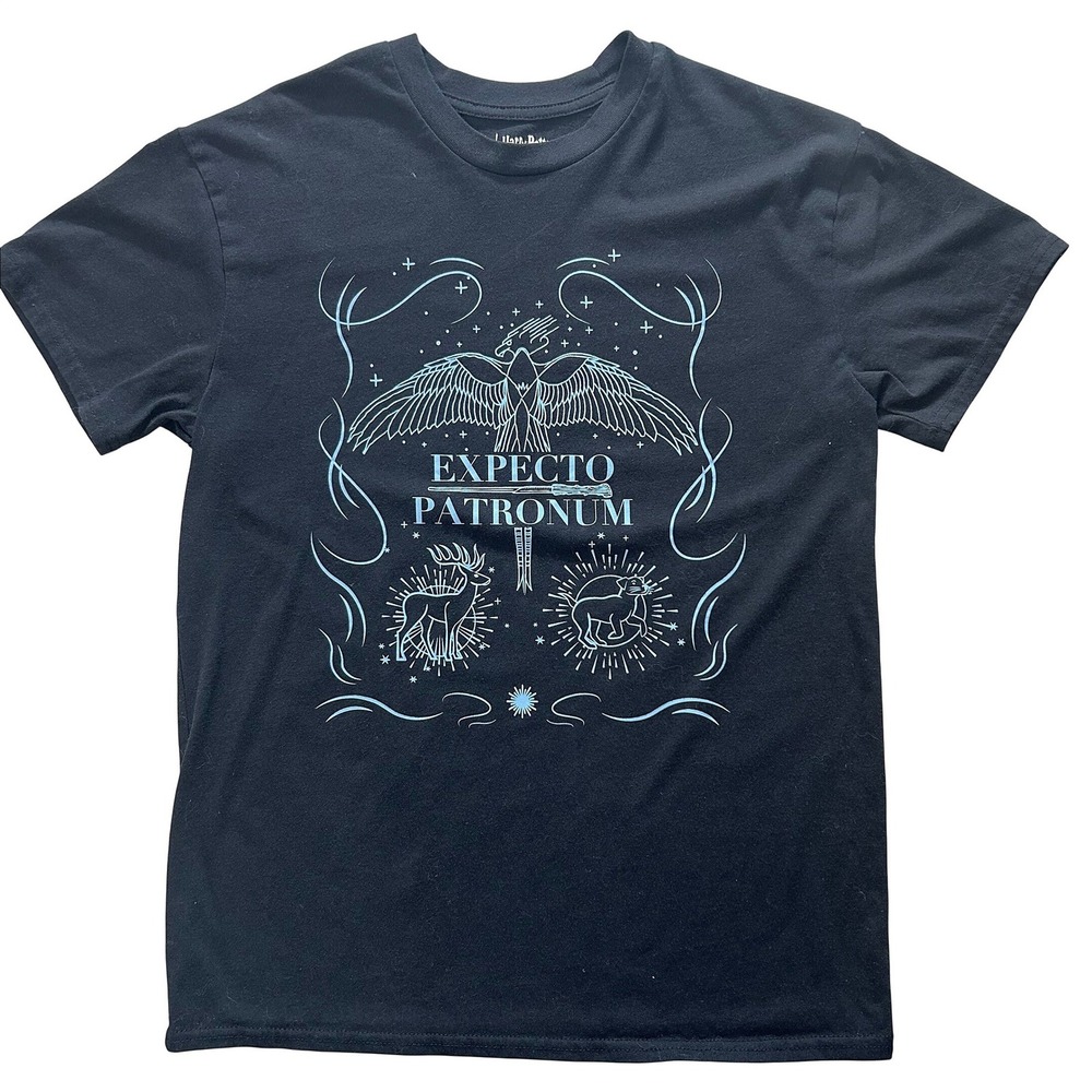 Harry Potter Dark Academia Expecto‎ Patronum Shirt Medium Cotton Blend Black